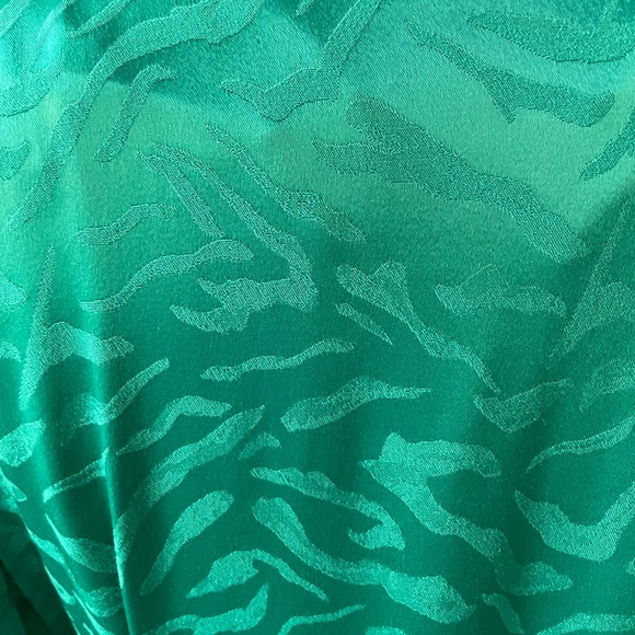 Calvin Klein tie-sleeve jacquard shirt dress / green / medium - Picture 6 of 7